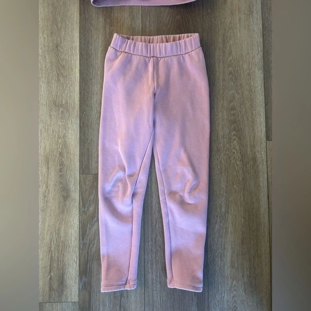 GAP Kids Mauve Sherpa Lined Zip Hoodie & Fleece Jogger Set | Girls Medium 8